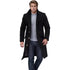 Elegant Men's Woolen Coat with Lapel Pockets - Single Breasted Long Sleeve Jacket Perfect for Autumn and Winter Casual Wear